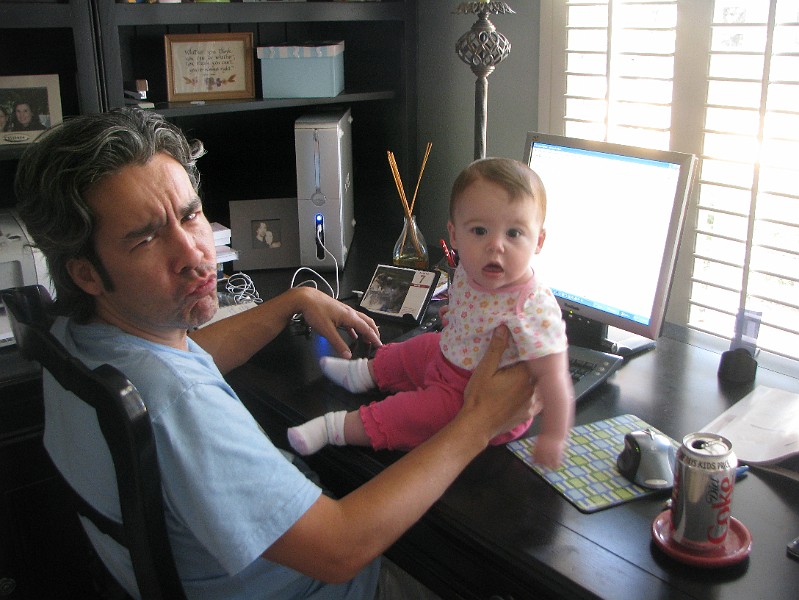 AllieOnDesk.jpg - He wasn't happy with my edits.